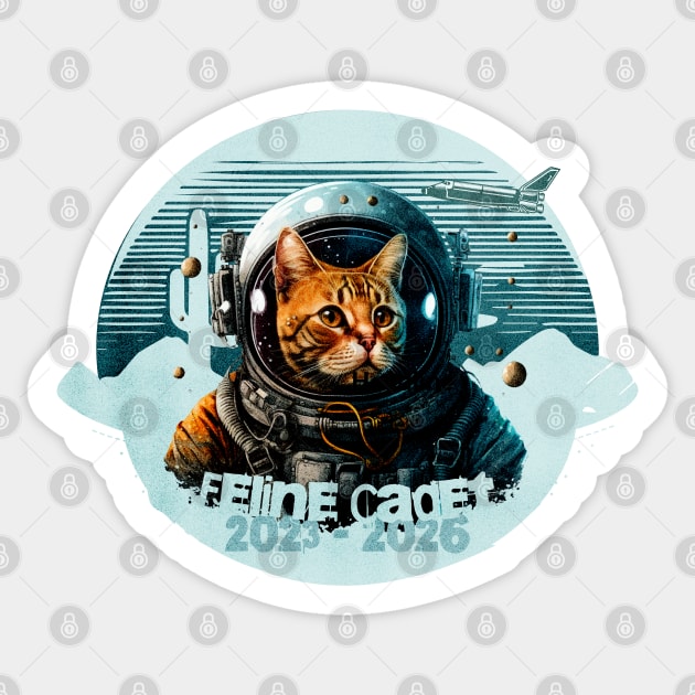 FELINE SPACE CADET Sticker by AnnMarie